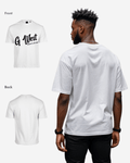 G West Mens Oversized Cursive Logo Black Tee