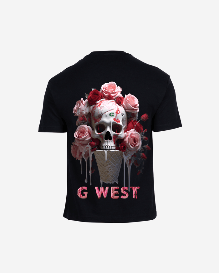G West Mens Oversized Ice Cream Skull Tee