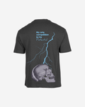 G West Oversized Lighting Skull T-Shirt Mens