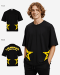 G West Mens Oversized Louisiana Arch Logo Black Tee