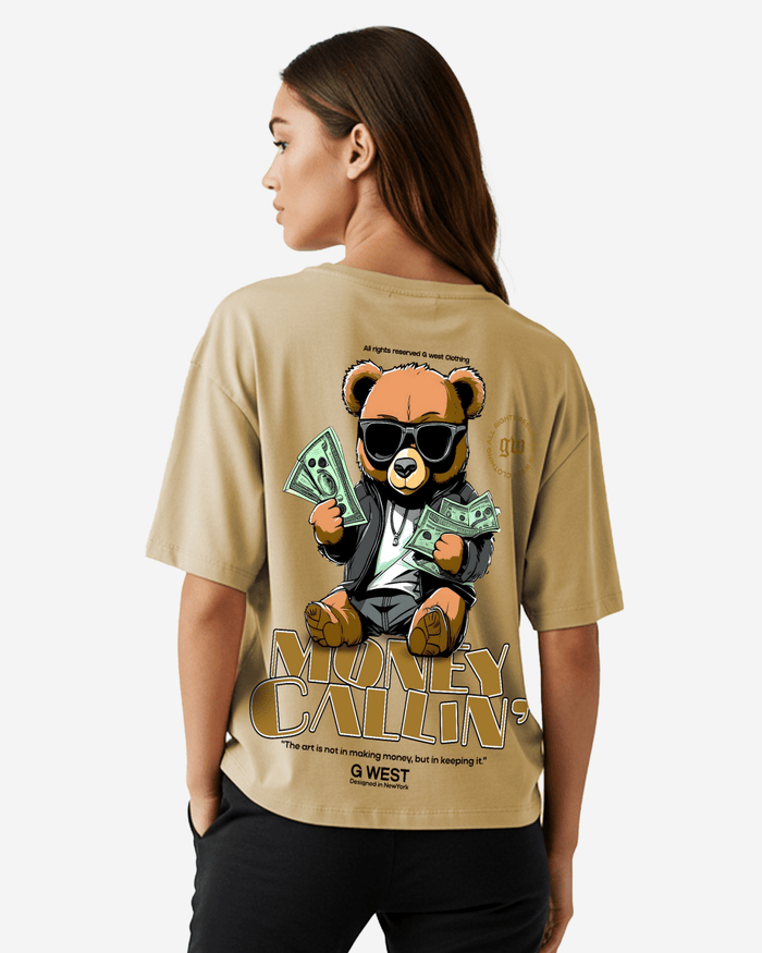 G West Womens Oversized Money Calling T Shirt