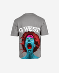 G West Mens Oversized Premium Erupt Brain T-Shirt