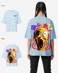 G West Womens Oversized Premium T Shirt Scary Face