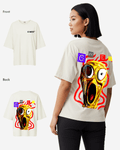 G West Womens Oversized Premium T Shirt Scary Face