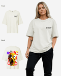 G West Womens Oversized Premium T Shirt Scary Face
