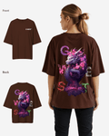 G West Womens Oversized Purple Dragon Tee