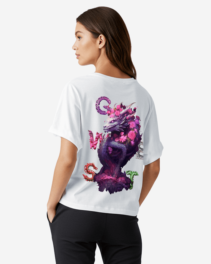 G West Womens Oversized Purple Dragon Tee