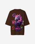 G West Womens Oversized Purple Dragon Tee