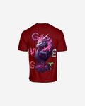 G West Mens Oversized Purple Dragon Tee