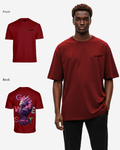 G West Mens Oversized Purple Dragon Tee