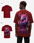 G West Mens Oversized Purple Dragon Tee