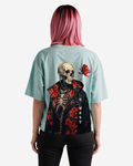 G West Womens Oversized Skull & Rose T Shirt