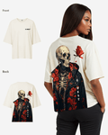 G West Womens Oversized Skull & Rose T Shirt