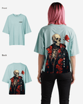 G West Womens Oversized Skull & Rose T Shirt