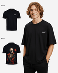 G West Mens Oversized Skull & Rose T Shirt