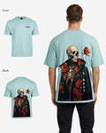 G West Mens Oversized Skull & Rose T Shirt