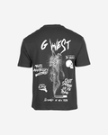 G West Mens Oversized Smoke Skeleton Tee