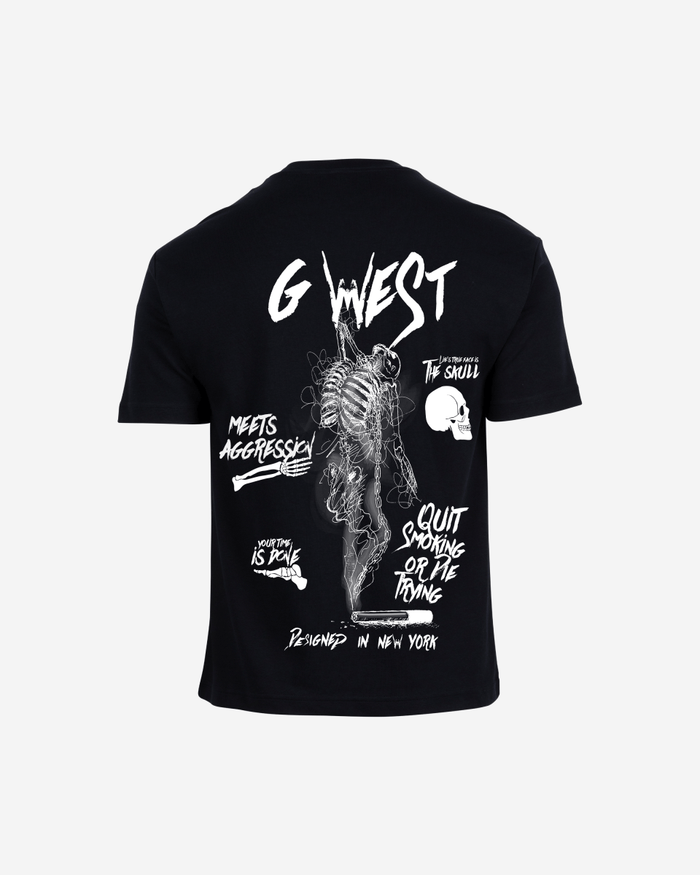 G West Mens Oversized Smoke Skeleton Tee