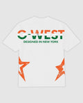 G West Mens Oversized Tee Cricket India Logo T-Shirt