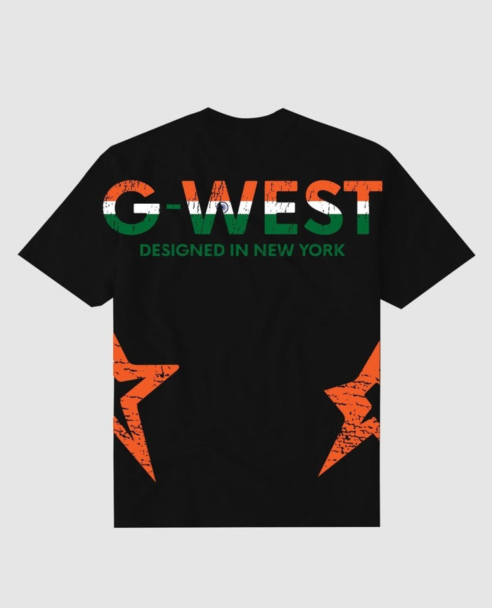 G West Mens Oversized Tee Cricket India Logo T-Shirt