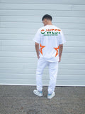 G West Mens Oversized Tee Cricket India Logo T-Shirt
