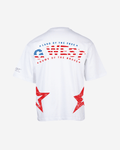 G West Mens Oversized Usa Flag Arch Logo Tee
