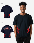 G West Mens Oversized Usa Flag Arch Logo Tee
