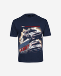 G West Mens Racing Club Double Hit Premium Oversized Tee Front And Back Print