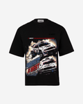 G West Mens Racing Club Double Hit Premium Oversized Tee Front And Back Print