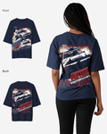 G West WomensRacing Club Double Hit Premium Oversized Tee