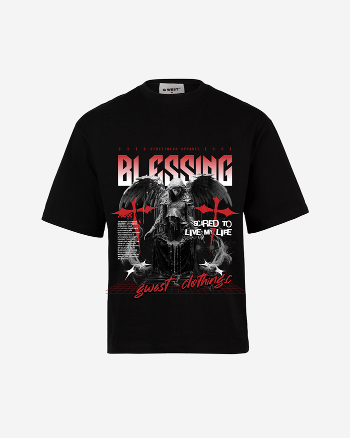 G West Rhinestone Blessing Oversized T-Shirt Mens