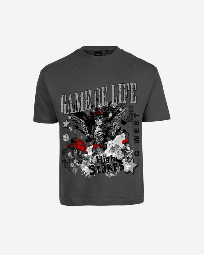 G West Rhinestone Game Of Life Oversized T-Shirt Mens