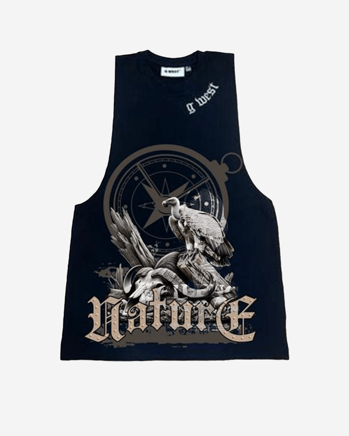 G WEST RHINESTONE NATURE'S LAW MENS TANKS