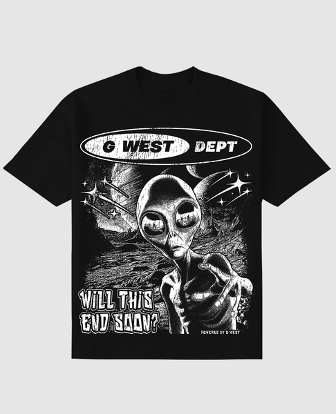 G West Rhinestone Not My Earth Oversized T-Shirt Mens