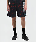 G WEST RHINSTONE HOSTAGAE 3/4 SLEEVES MESH SHORT SET