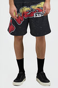 G WEST RHINSTONE SKULL TECH 3/4 SLEEVES MESH SHORT SET