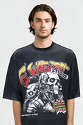 G WEST RHINSTONE SKULL TECH 3/4 SLEEVES MESH SHORT SET