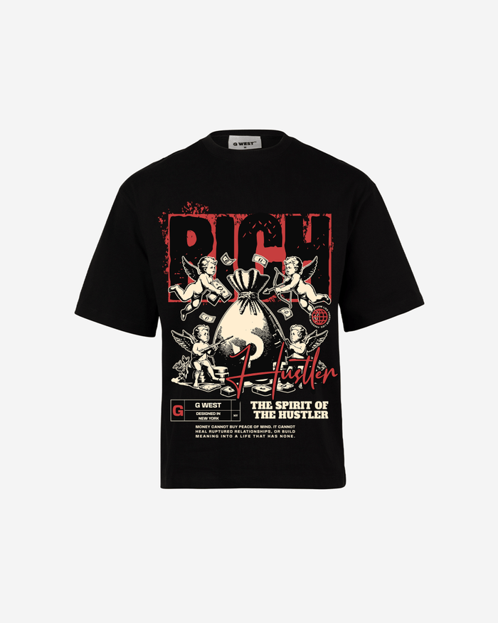 G WEST RICH HUSTLER OVERSIZEED T-Shirt Mens