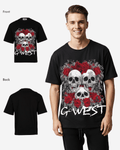 G West Roses And Bones Oversized T-Shirt Mens