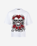 G West Roses And Bones Oversized T-Shirt Mens