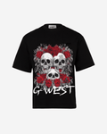 G West Roses And Bones Oversized T-Shirt Mens
