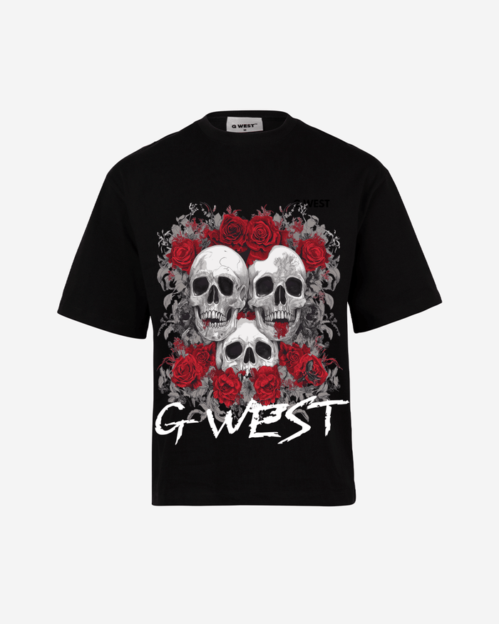 G West Roses And Bones Oversized T-Shirt Mens