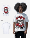 G West Roses And Bones Oversized T-Shirt Mens