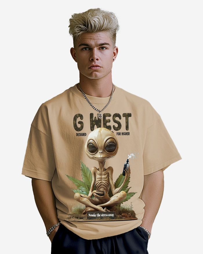 G West Smoking Alien T-Shirt Mens