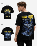 G West Mens Ultra Speed Premium Oversized Tee Front And Back Print