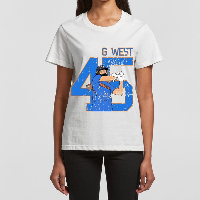 G West Women Cricket India King-45 T-Shirt