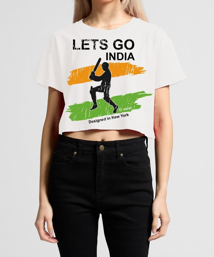 G West Women Cricket Lets Go India T-Shirt