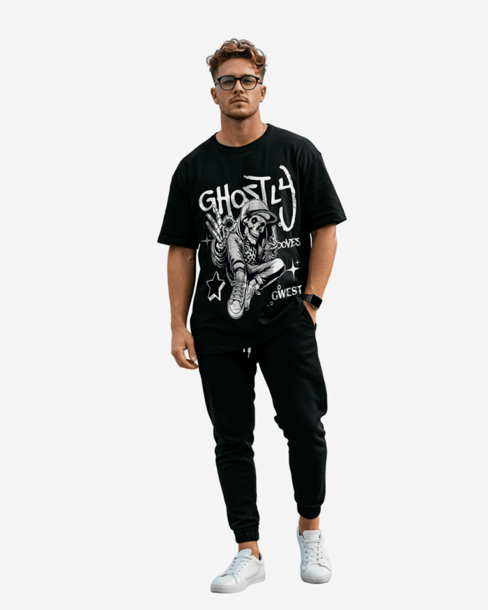 G West Ghostly Grooves Oversized T-Shirt Mens