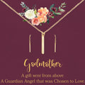 Godmother Gold Bar Earring Threader and Necklace Jewelry Set