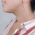 Godmother Gold Bar Earring Threader and Necklace Jewelry Set